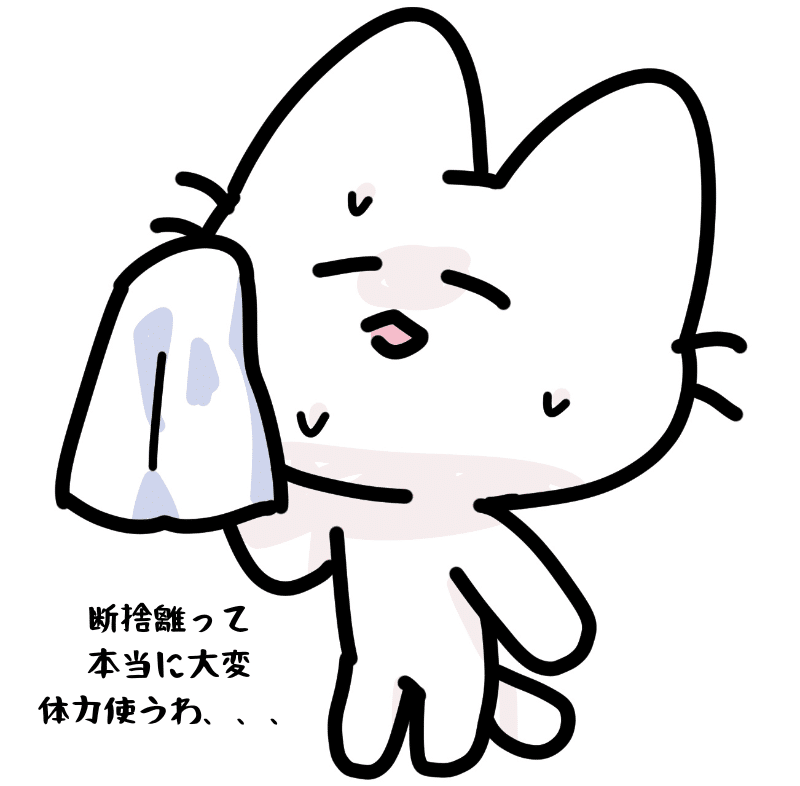 断捨離って本当に大変体力使うわ