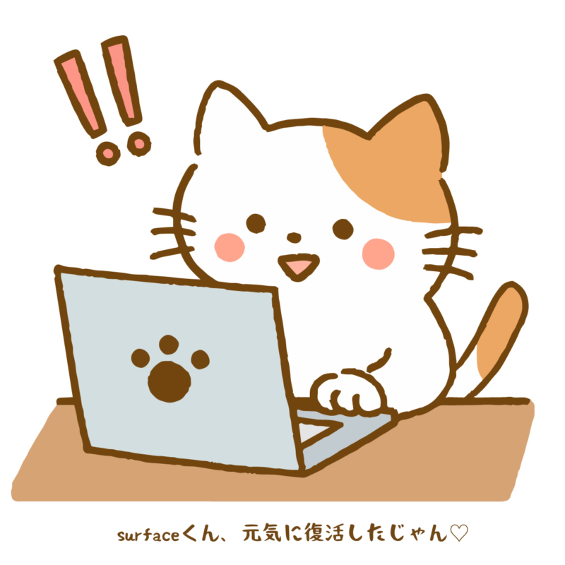 surfaceくん、元気に復活したじゃん