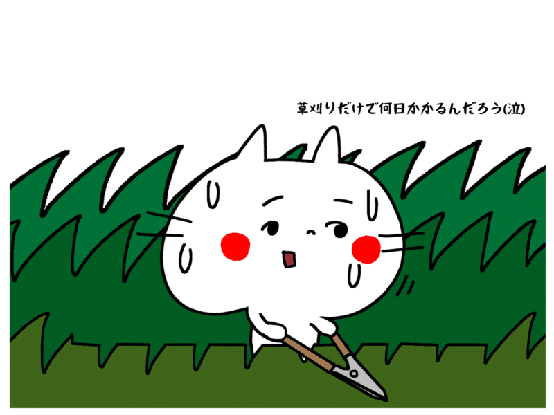草刈りだけで何日かかるんだろう
