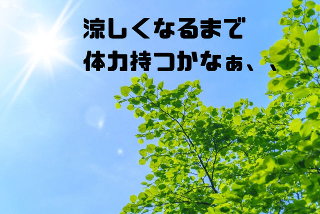 涼しくなるまで体力持つかなぁ
