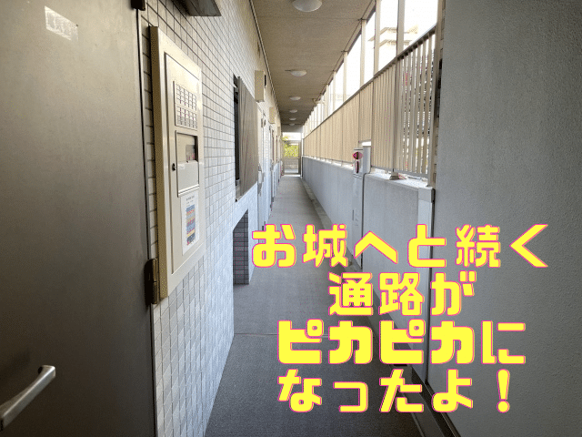 お城へと続く通路がピカピカになったよ