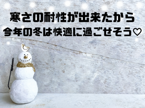 寒さの耐性が出来たから今年の冬は快適に過ごせそう