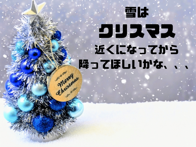 雪はクリスマス近くになってから降ってほしいかな