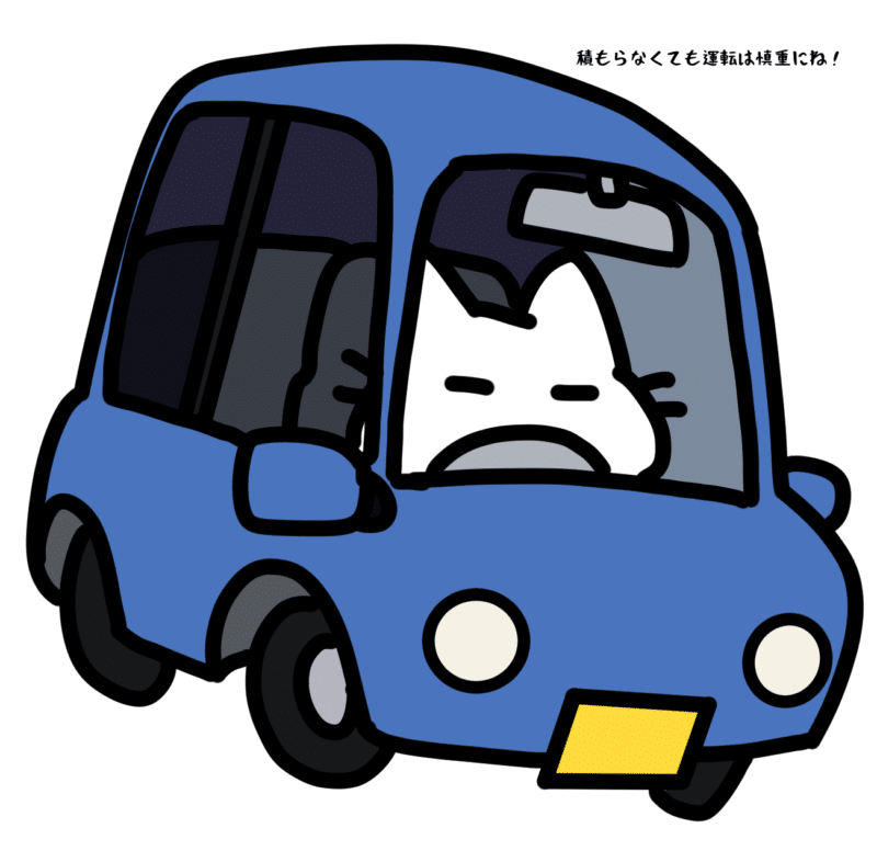 積もらなくても運転は慎重にね