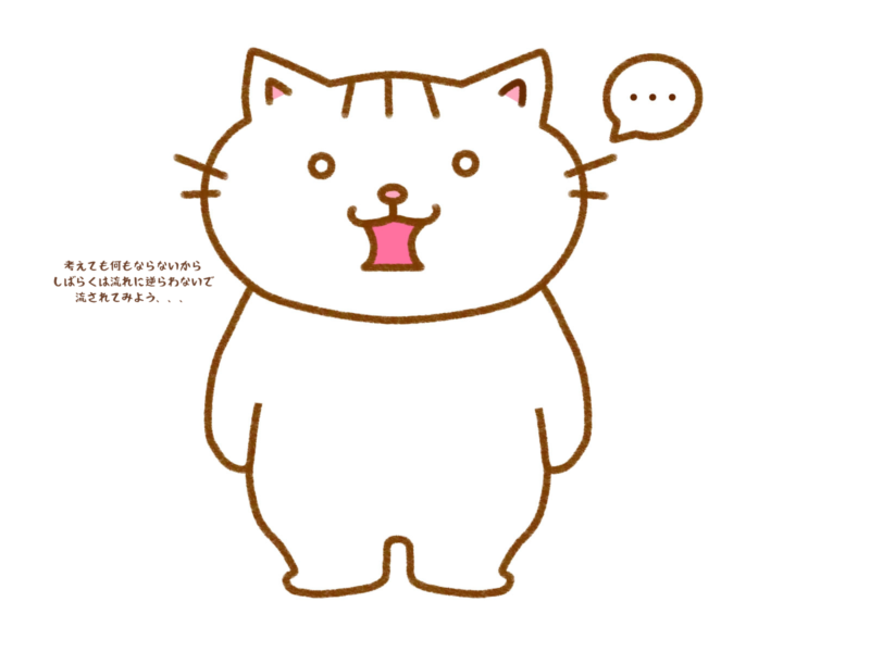 考えても何もならないから流れに逆らわないでしばらくは流されてみよう