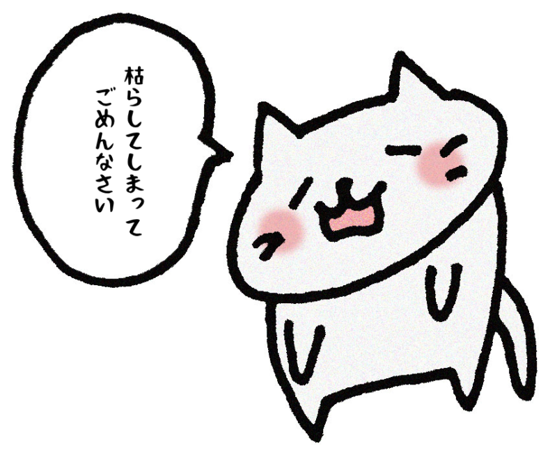 枯らしてしまってごめんなさい
