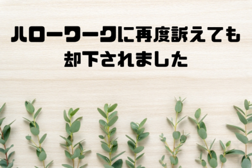 ハローワークに再度訴えても却下されました